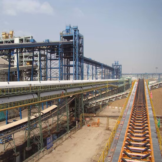 Nastro trasportatore a rulli industriale/carbone/cemento/miniera/porto/betonificio/industriale