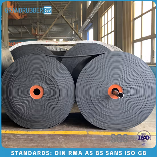Nastro di trasferimento piatto Ep150 ad alte prestazioni realizzato con nastro trasportatore industriale in gomma poliestere senza fine resistente al calore, alla fiamma e all'olio per l'industria del cemento a prezzi competitivi